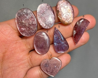 Gem Lepidolite , 100% Natural AAA+ Quality Gem Lepidolite Cabochon Loose Gemstone  For Making Jewelry S-58