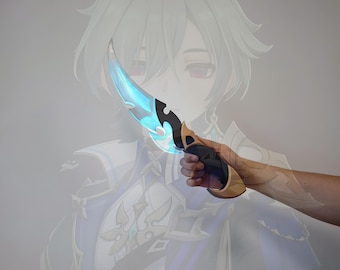 Daga LED de Lohen, inspirada en Genshin Impact, cosplay de Genshin Impact, accesorio de cosplay de Lohen