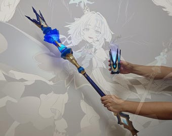 Cerydra LED-verlichtingsscepter, geïnspireerd door Honkai Star Rail, Cerydra-cosplayrekwisiet, Cerydra-staf, lengte: 100 cm