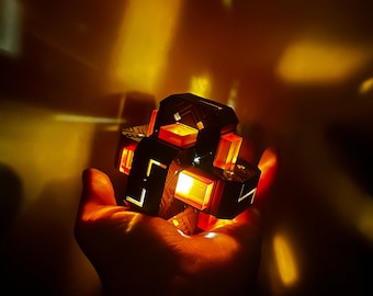 Zhongli Memory of Dust, LED iluminado Memory of Dust, accesorio de cosplay Genshin Impact Zhongli, colección de juegos para Zhongli, metal, 7 cm