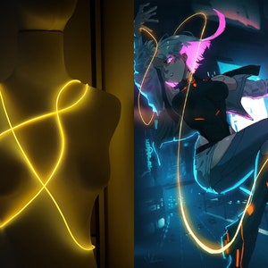 Lucy Monowire, Cyberpunk Monowire, Led Monowire, Orange Monowire, Lucy Monomolecular Line, Cyberpunk Cosplay Prop