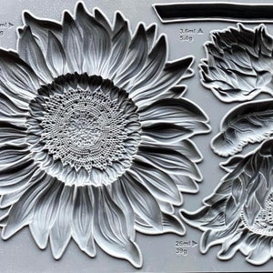 Iron Orchid Designs Sunflower Decor Mould, Silicone Mould, Resin/Clay Mould FREE DELIVERY