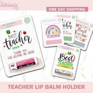 Teacher Lip Balm Holder | Teacher Gift | Teacher Appreciation | Money Card | Gift For Teacher | Thank you | School Gift | Back to School