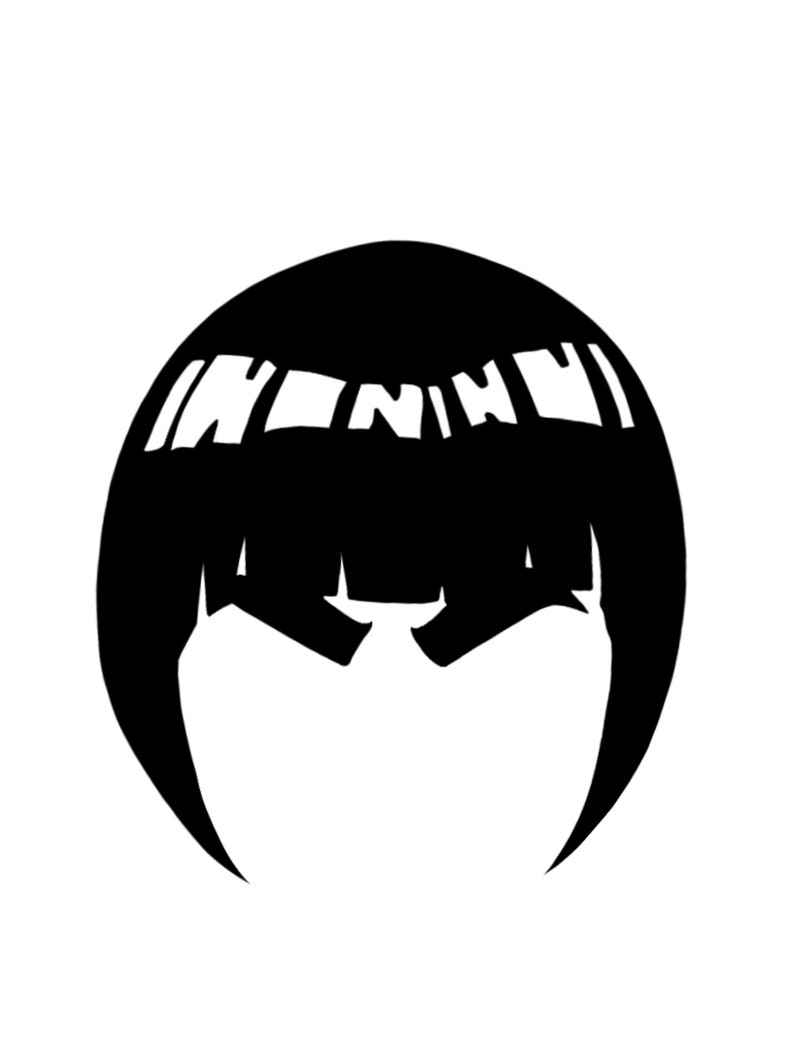 K&ouml;nnte beinhalten: Schwarz-wei&szlig;e Silhouette von Haaren mit einem kurzen, geraden, stumpfen Schnitt und einem dicken, geraden Pony.