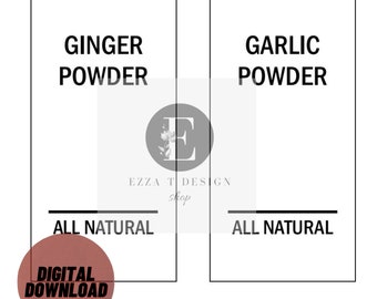 Volledige afdrukbare Spice Label-stickers, digitale download, voorraadlabel, voorraadkaststicker