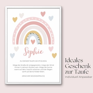 Carta de padrino bautismo bautismo diciendo "Arco Iris" - regalo de bautismo - ahijado - personalizado - regalo de bautismo niña - PDF - descargar - carta de bautismo