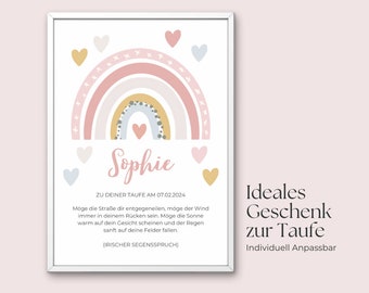 Godparent letter baptism baptism saying "Rainbow" - baptism gift - godchild - personalized - baptism gift girl - PDF - download - baptism letter