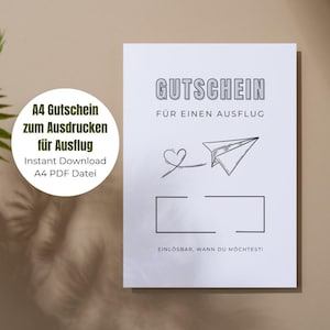 Excursion gift voucher to print and fill out | DIN A4 | Birthday | Father&#39;s Day gift | Excursion voucher | DIGITAL PRODUCT