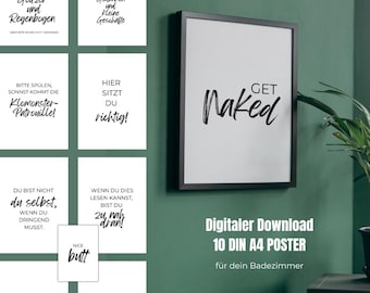 Poster WC | WC sayings | Toilet sayings | Guest toilet pictures | Toilet poster set | Digital download | A4 | Decorative print | Toilet saying