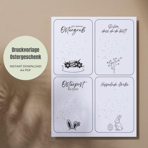 Easter gifts print template | Easter PDF template | Gift card | Easter gift idea | Easter greeting | Easter 2025 | DIN A4 | digital product