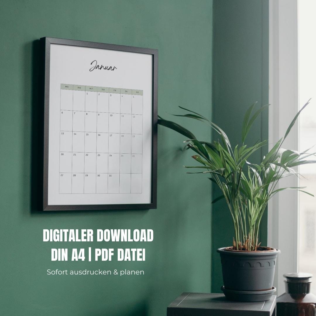 2025 Calendar Printable | PDF File | Monthly Planner 2025 | A4 Format ...