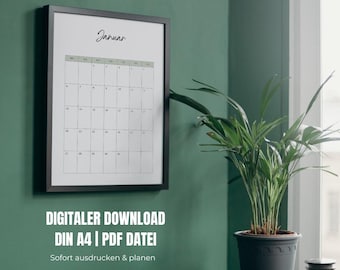 2025 Calendar Printable | PDF File | Monthly Planner 2025 | a4 Format | Minimalistic Annual Planner | Instant Print | DIGITAL PRODUCT