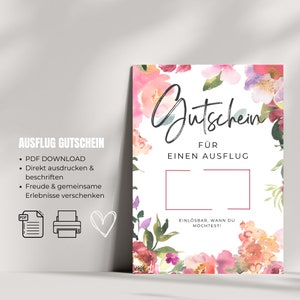 Voucher de viagem | Voucher para mamãe | namorada | aniversário | Vale-presente para imprimir e preencher | PRODUTO DIGITAL