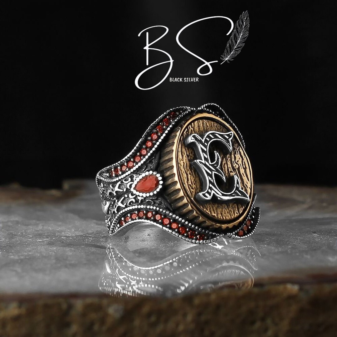 Personalized Men Rings Silver Custom Ring Handmade Stoned Etsy