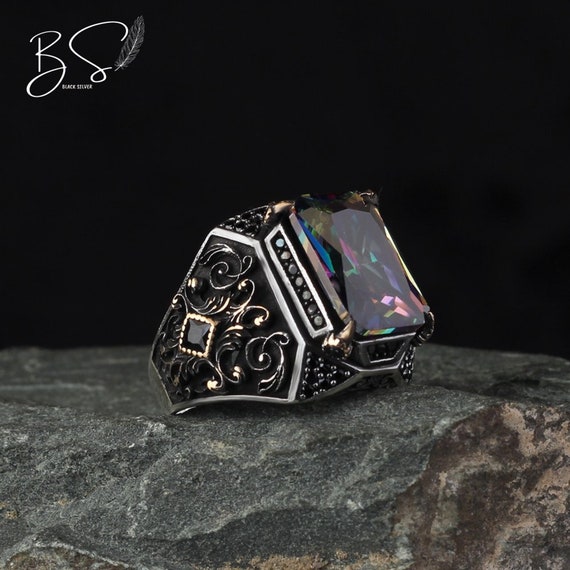 925 Sterling Silver Mens Ring Big Heavy Statement Jewelry Black Onyx  Handmade | eBay