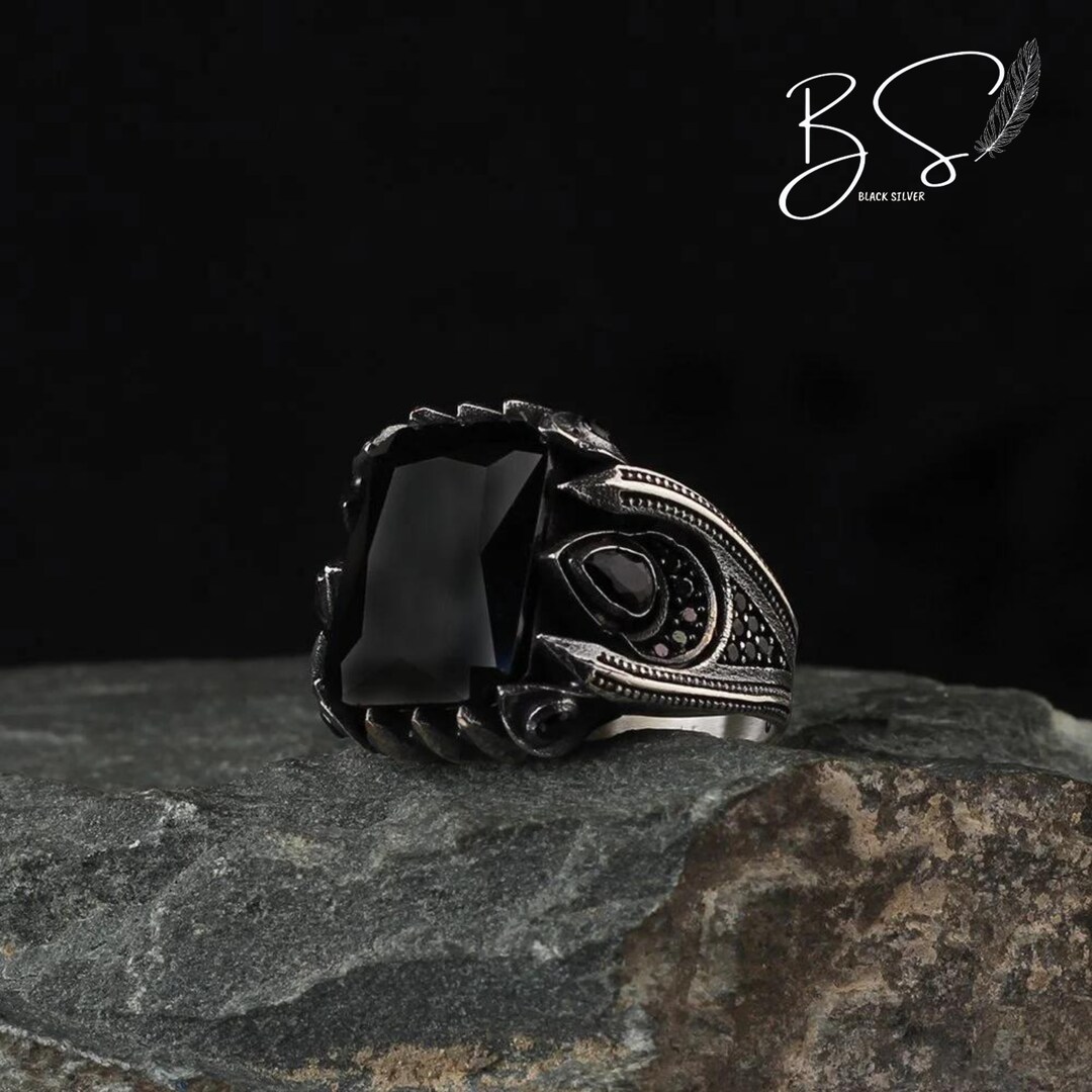 Stoned Men Ring, 925K Silver Men Ring, Handmade Man Ring, Man Ring With ...