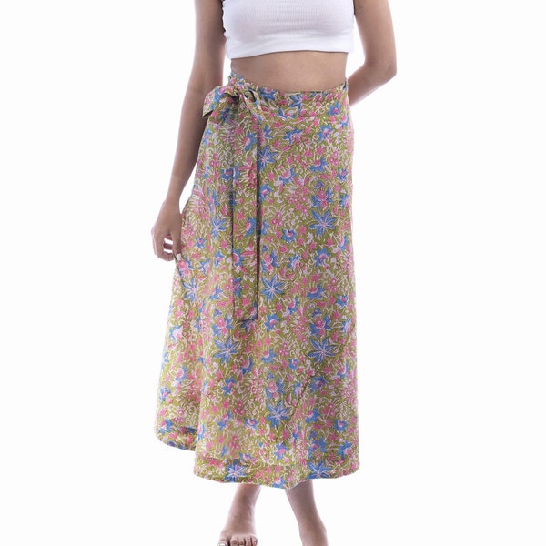 Wrap-Style Midi Skirt