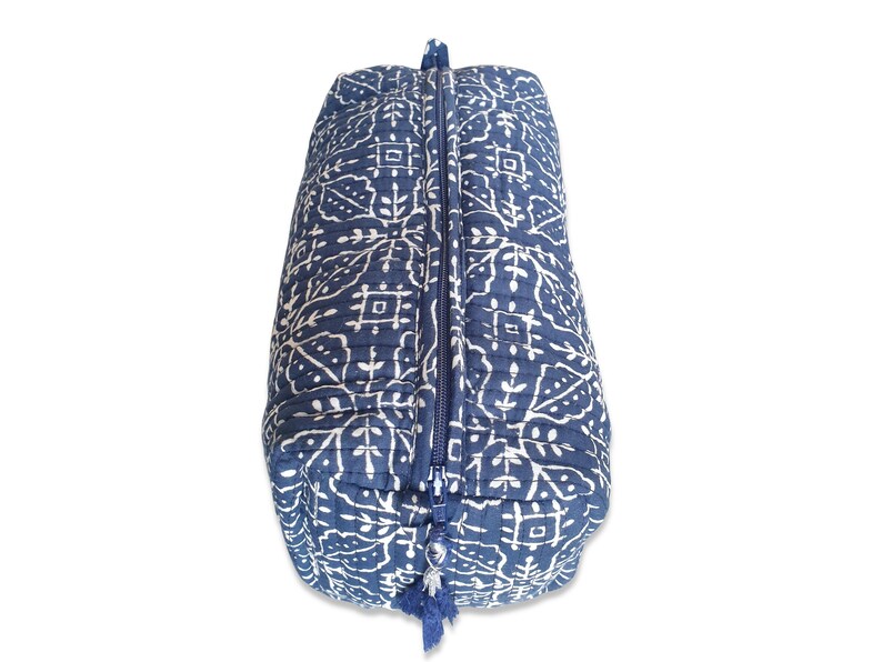 Toiletry Bag Set: Hand Block Print, Cosmetic Bag, Makeup Bag, Wash Bag for Women, Travel Pouch, Waterproof image 11