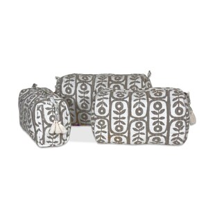 Toiletry Bag Set: Hand Block Print, Cosmetic Bag, Makeup Bag, Wash Bag for Women, Travel Pouch, Waterproof image 16