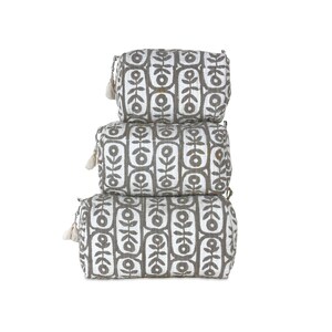 Toiletry Bag Set: Hand Block Print, Cosmetic Bag, Makeup Bag, Wash Bag for Women, Travel Pouch, Waterproof image 15