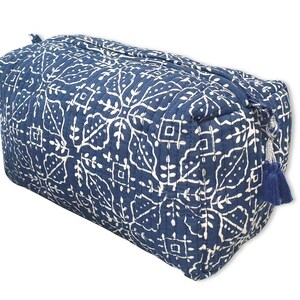 Toiletry Bag Set: Hand Block Print, Cosmetic Bag, Makeup Bag, Wash Bag for Women, Travel Pouch, Waterproof image 10