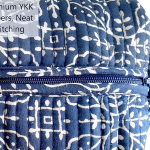 Toiletry Bag Set: Hand Block Print, Cosmetic Bag, Makeup Bag, Wash Bag for Women, Travel Pouch, Waterproof image 13