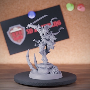 Drow Assassin Rogue Captain Miniature Thief Mini Dungeons and Dragons Mini RPG Tabletop Miniature DnD Painting Pathfinder 5e DnD | AG
