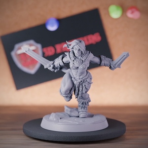 Female Barbarian Fighter Miniaturefor Dungeons and Dragons Mini RPG Tabletop Miniature DnD Painting Pathfinder 5e DnD | AG