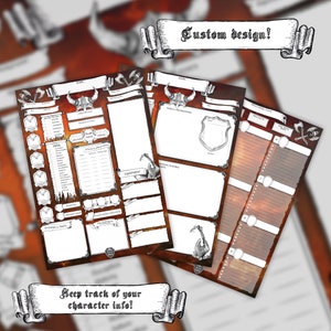 Dnd 5e Character Sheet Barbarian Printable and Fillable PDF D&amp;D 5e ...