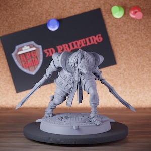 Ancient Jackal Miniature Double Scimitar Warrior Mini Dungeons and Dragons Mini RPG Tabletop Miniature DnD Painting Pathfinder 5e DnD | Cnp