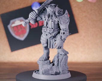 Troll Warchief Miniature Monster Savage Dungeons and Dragons Mini RPG Tabletop Miniature DnD Painting Pathfinder 5e DnD | DB