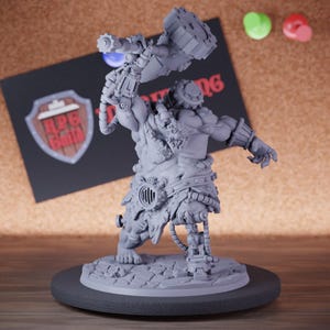 Cyborg Ogre Abomination Miniature Giant Monster Dungeons and Dragons Mini RPG Tabletop Miniature DnD Painting Pathfinder 5e DnD | Cnp