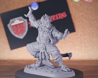 Leonin Temple Monk Miniature Brawler Dungeons and Dragons Mini RPG Tabletop Miniature DnD Painting Pathfinder 5e DnD | CnP