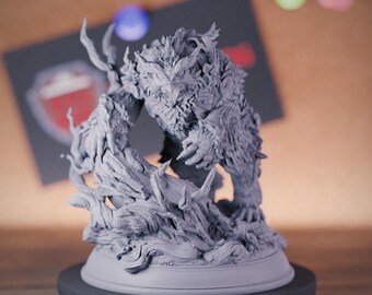 Miniatura de bestia oso-búho / 28 mm-75 mm / Miniatura de resina impresa en 3D para D&D Pathfinder / DMS