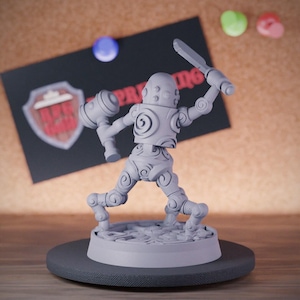 Clockwork Guardian Miniature Wizard Minion Dungeons and Dragons Mini RPG Tabletop Miniature DnD Painting Pathfinder 5e DnD | CnP