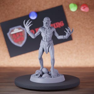 Ghoul Undead Miniature Monster Zombie Mini Dungeons and Dragons Mini RPG Tabletop Miniature DnD Painting Pathfinder 5e DnD | DD