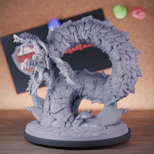 Cave Worm Desert Miniature | 28mm-38mm | Resin 3D Printed D&D Pathfinder Mini | AG