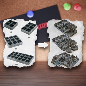 Losetas de terreno de mazmorra modulares / Bloques de mazmorra de ruinas de piedra / Terreno de mesa de bandidos / Pathfinder D&D 5e