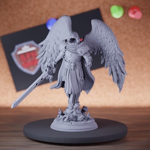 Ghost Angel Miniature Celestial Warrior Mini Dungeons and Dragons Mini RPG Tabletop Miniature DnD Painting Pathfinder 5e DnD | DmS