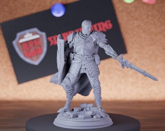 Highly Detailed Resin 3d Printed Knight Miniature, Customizable Ready To Paint Fantasy Mini, D&D Player Pathfinder Miniature Figure | DMS