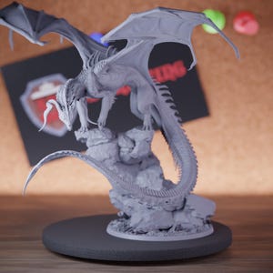 Black Dragon Miniature Stance Monster Mini Dungeons and Dragons RPG Tabletop Miniature DnD Painting Pathfinder 5e DnD | LoP