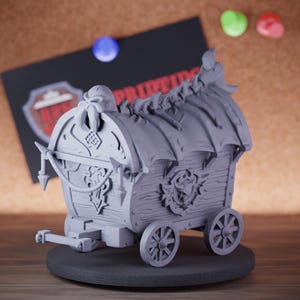 Wicked Carriage Miniaturowy kupiec Akcesoria Dungeons and Dragons Miniaturowa gra RPG na stół Miniatura DnD Malowanie Pathfinder 5e DnD | CnP