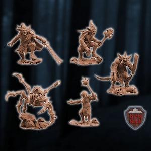 Goblin Marauders Miniatures Set Dungeons and Dragons Mini RPG Tabletop Miniature DnD Painting Pathfinder 5e DnD
