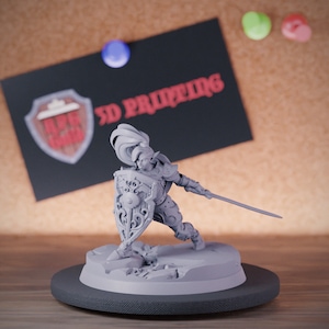 Female Elf Warrior Miniature Fighter Dungeons and Dragons Mini RPG Tabletop Miniature DnD Painting Pathfinder 5e DnD | CnP