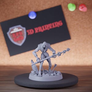 Undead Zombie Monster Miniature Staff Mini Dungeons and Dragons Mini RPG Tabletop Miniature DnD Painting Pathfinder 5e DnD | Lop