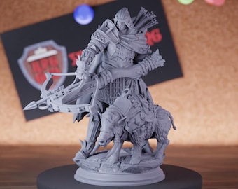 Orc Warrior with Big Crossbow Miniature | 28mm-75mm | Resin 3D Printed D&D Pathfinder Mini | DMS