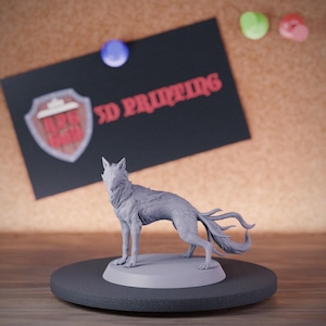 Wolf Forest Spirit Miniature | 28mm-38mm | Resin 3D Printed D&D Pathfinder Mini | LoP