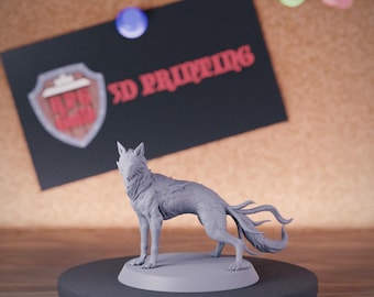 Wolf Forest Spirit Miniature | 28mm-38mm | Resin 3D Printed D&D Pathfinder Mini | LoP