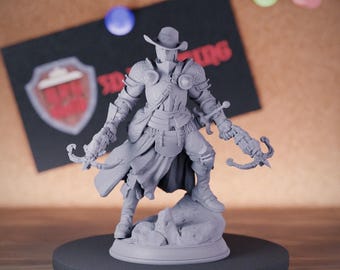 Human Ranger Monster Hunter Miniature | 28mm-75mm | Resin 3D Printed D&D Pathfinder Mini | DMS
