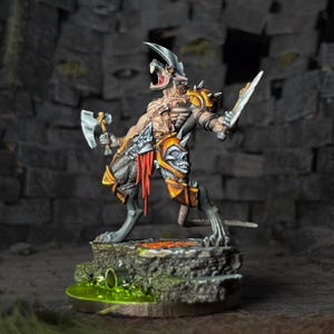 Ratmen Berserker Painted Miniature Dungeons and Dragons DnD RPG Mini Tabletop Pathfinder 5e Pathfinder Painter | Lizielim